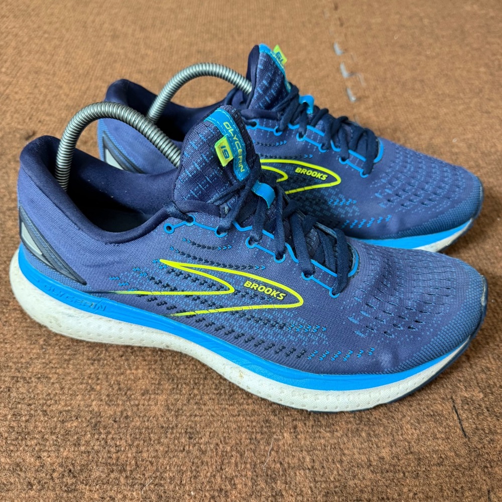 Brooks Glycerin 19 Mens Running Shoes Blue Lime Green 1103561D443 Size 10.5 D